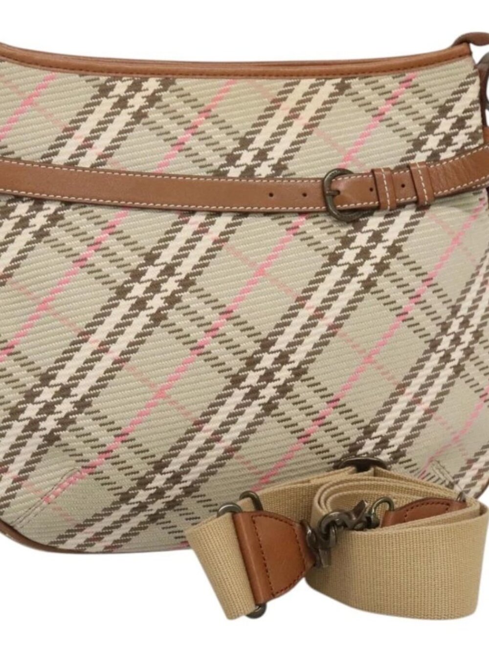 BURBERRY Nova Check Blue Label Shoulder Bag Canvas Beige - Picture 2 of 16
